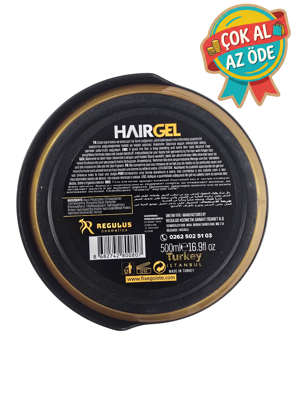 Fix Egoiste Hair Gel 07 Gumm Gel Saç Jölesi 500 ml - Keratin & ProV Complex Sakız Efektli Şekillendirici