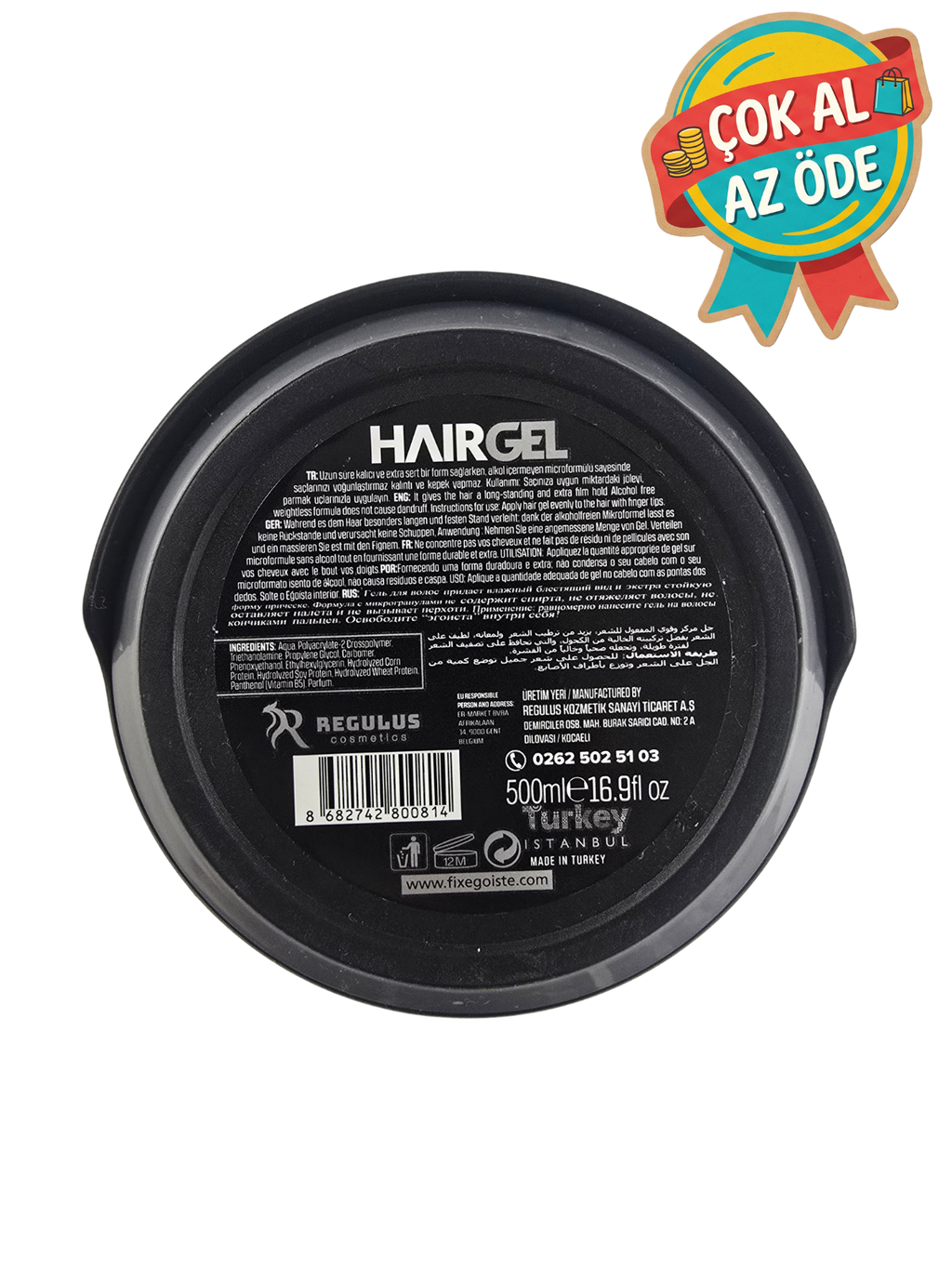 Fix Egoiste Hair Gel 06 High Viscosity Saç Jölesi 500 ml - Keratin & ProV Complex Yoğun Kıvamlı Şekillendirici