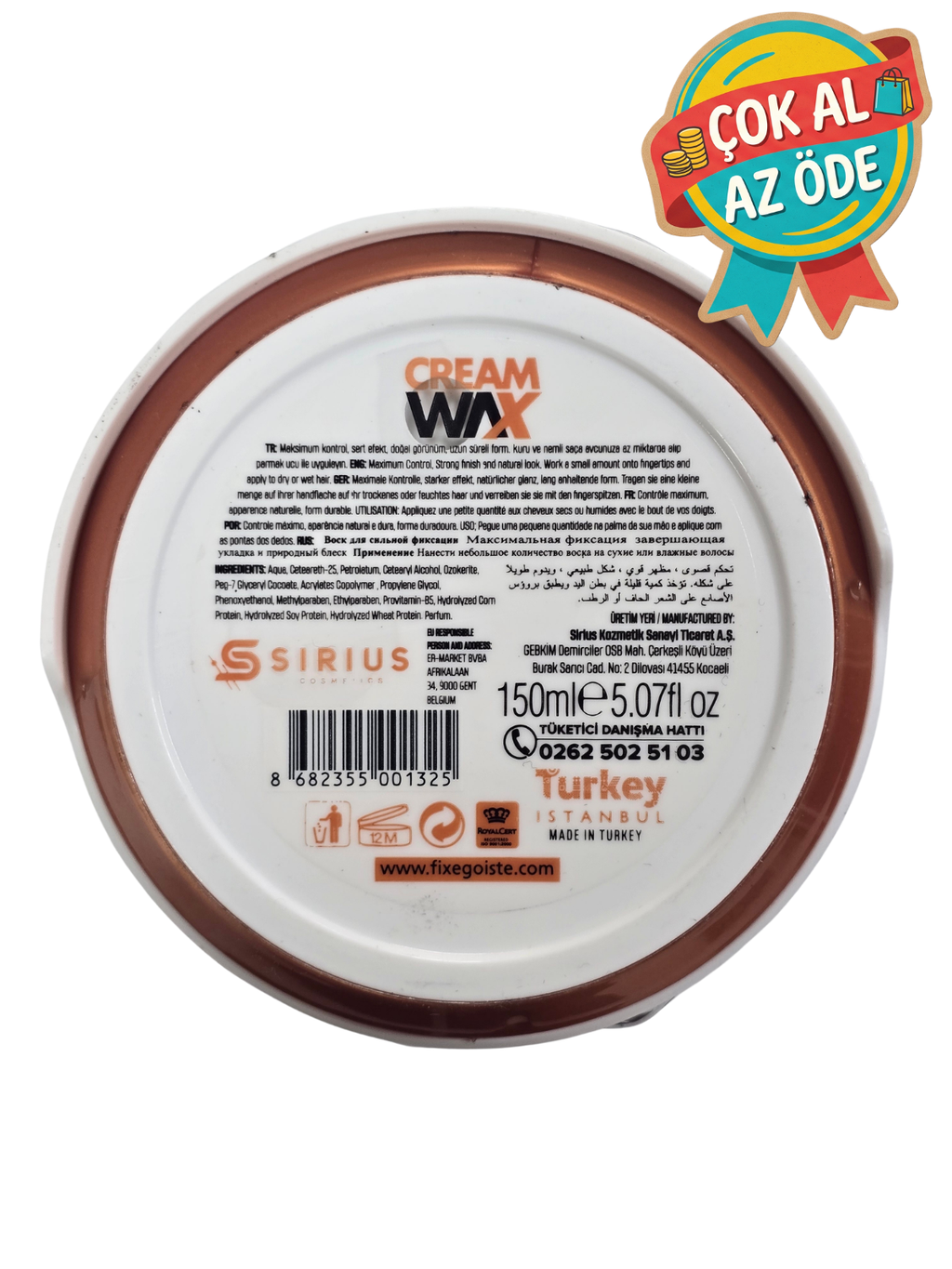 Fix Egoiste Cream Wax Casual Look Saç Vaksı 150 ml - Keratin & ProV Complex Krem Saç Şekillendirici
