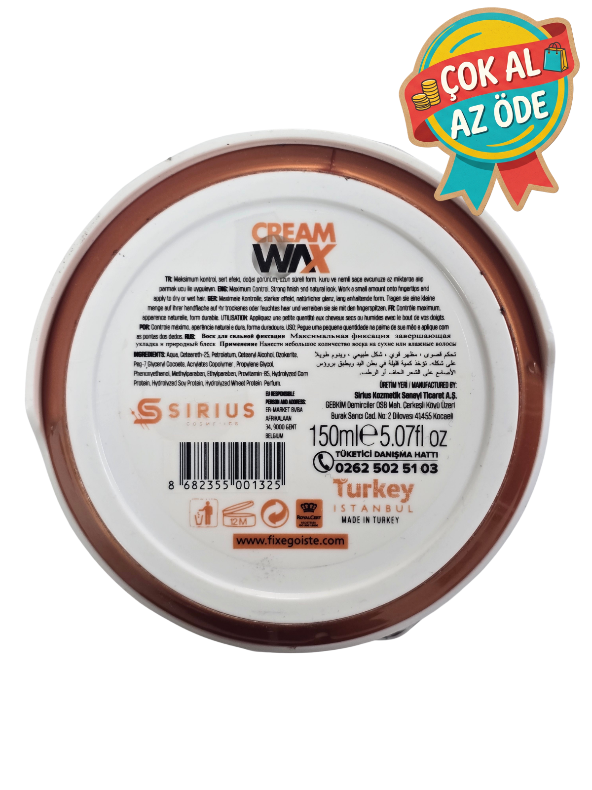 Fix Egoiste Cream Wax Casual Look Saç Vaksı 150 ml - Keratin & ProV Complex Krem Saç Şekillendirici