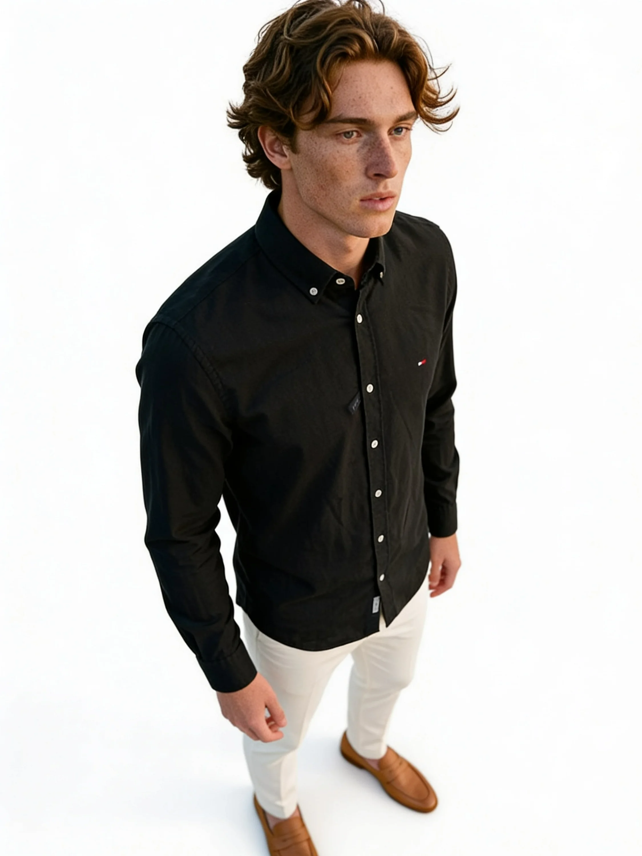 Erkek Premium %100 Linen (Keten) Regular Fit Yaka Düğmeli Gömlek