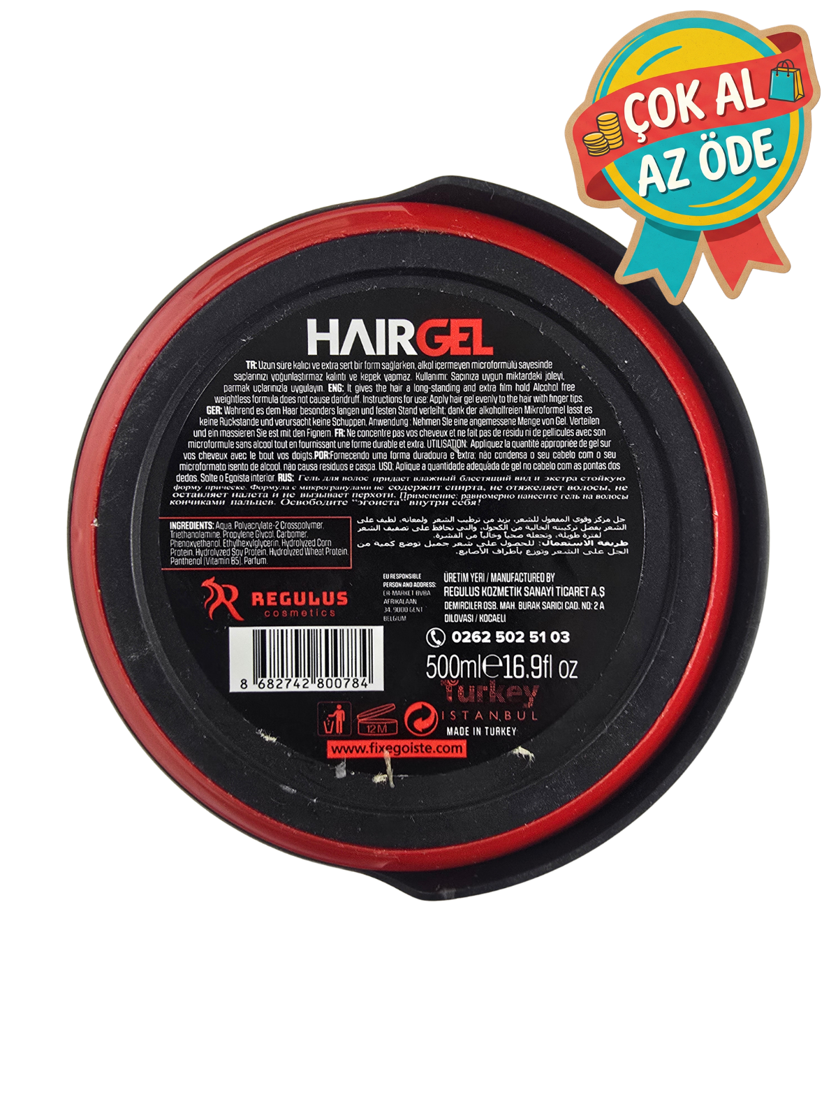 Fix Egoiste Hair Gel 09 Ultrastrong Saç Jölesi 500 ml - Keratin & ProV Complex Ekstra Güçlü Tutuş
