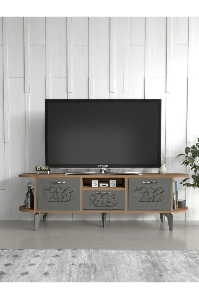 Tv Sehpası Mira Atlantik 5031 Gümüş 160 Cm 35 Cm 50 Cm