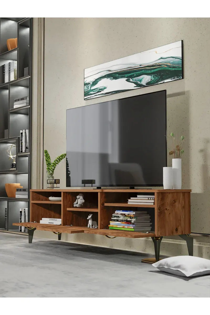 Tv Sehpası Tv Ünitesi 160 Cm Atlantik Çam Gold Mistral 5070