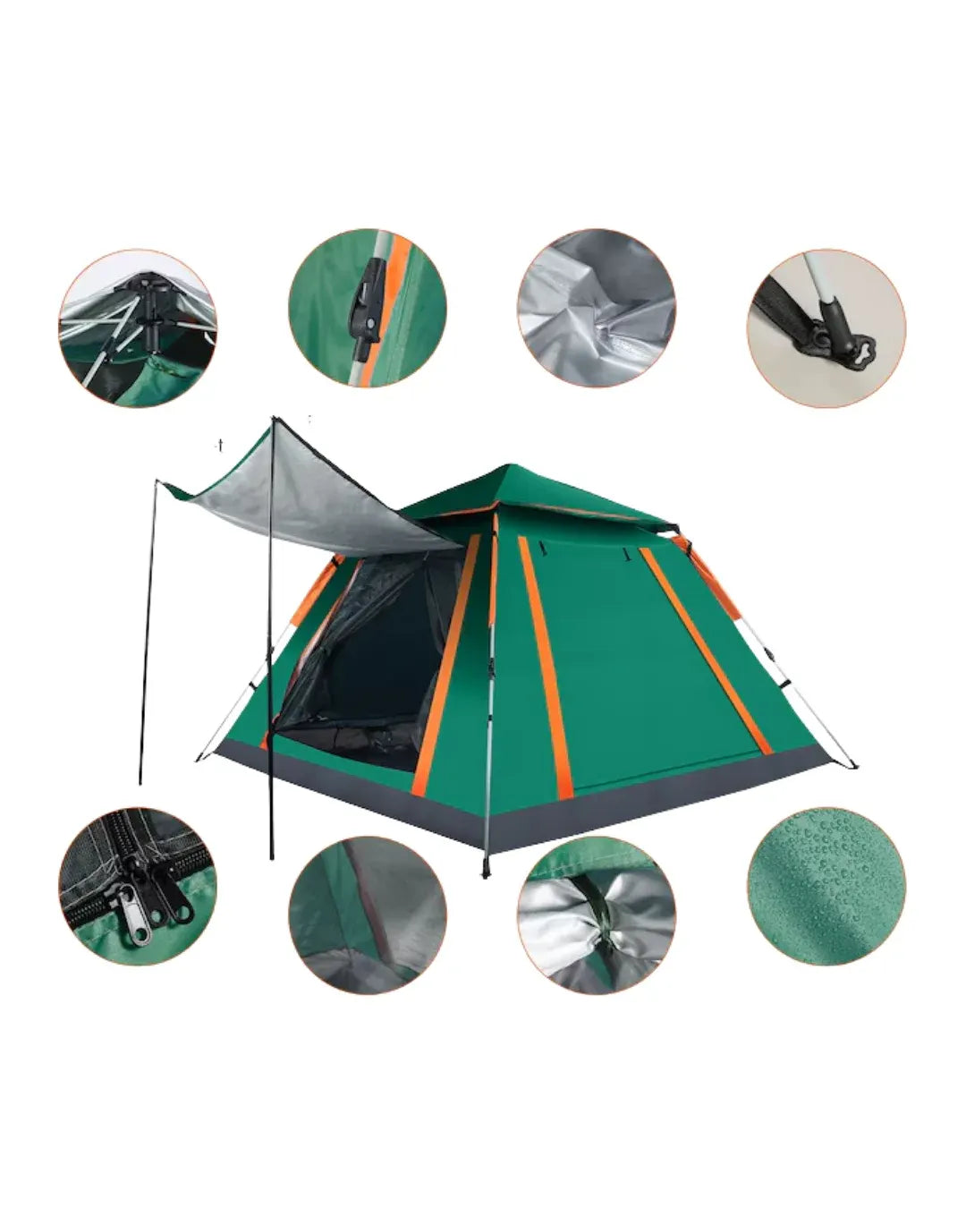 Büyük Boy Kamp Çadırı Güneşlikli 4 5 Kişilik Taşınabilir Outdoor Çadır