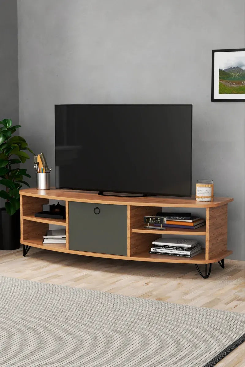 Tv Sehpası Tv Ünitesi 136 Cm Atlantik Çam Antrasit Vienna 5007