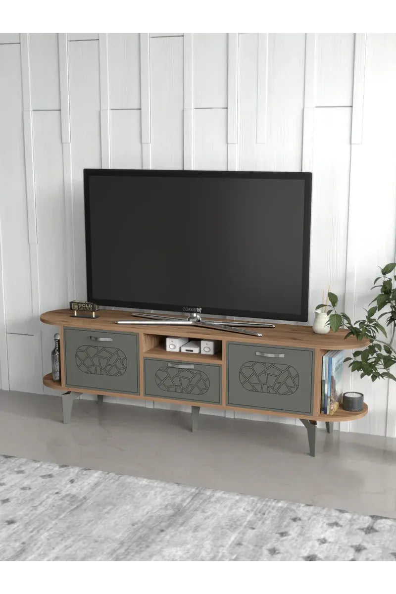 Tv Sehpası Mira Atlantik 5031 Gümüş 160 Cm 35 Cm 50 Cm