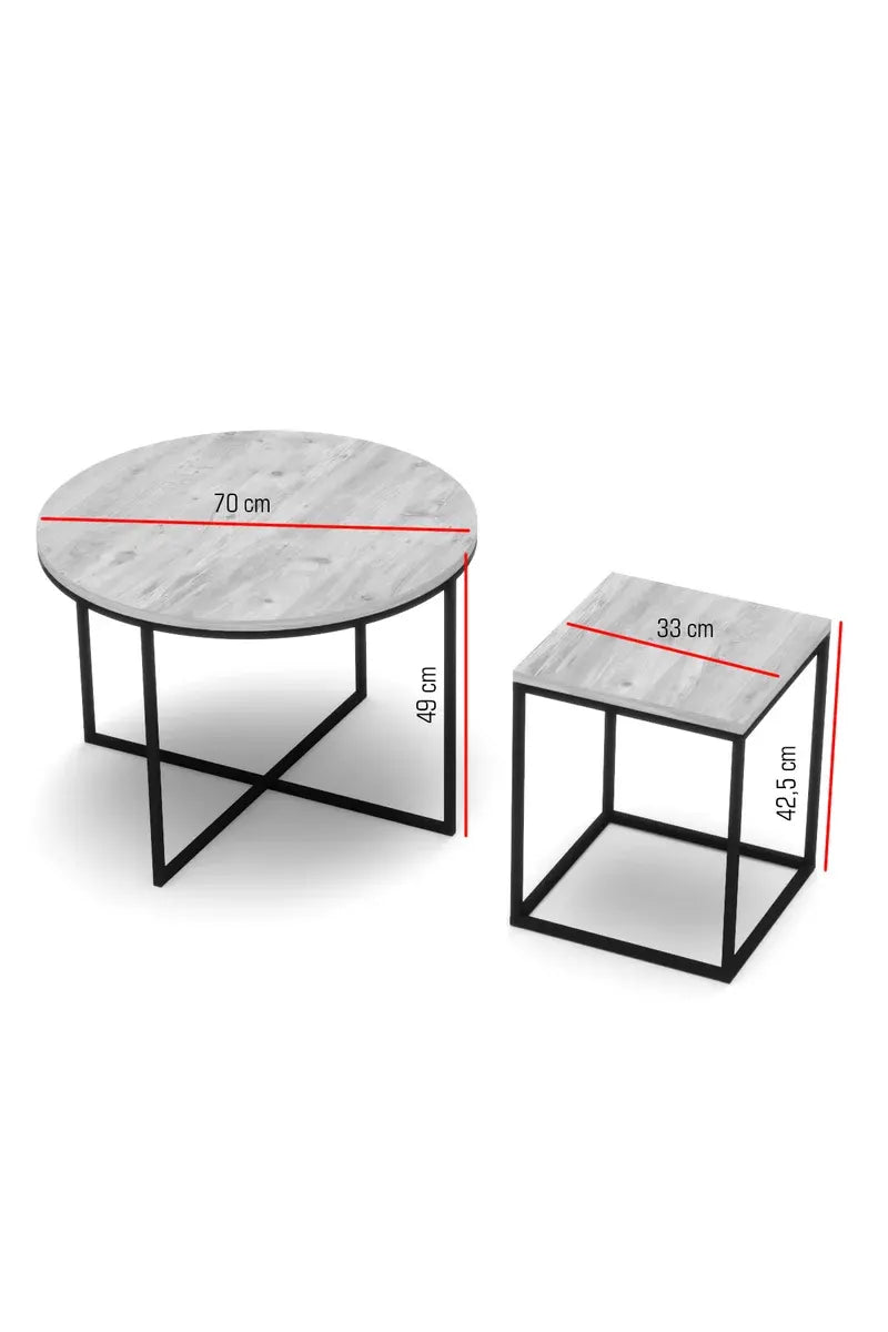 Orta Sehpa Ve Zigon Sehpa Oval Lüx 5'Li Set Beyaz