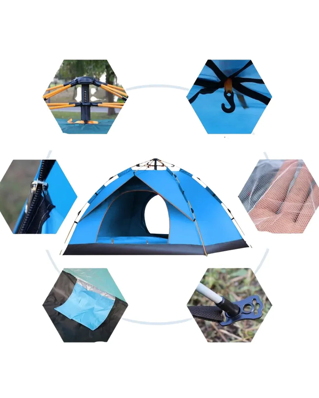 2 3 Kişilik Otomatik Kamp Çadırı Su Geçirmez Outdoor Pratik Kurulum