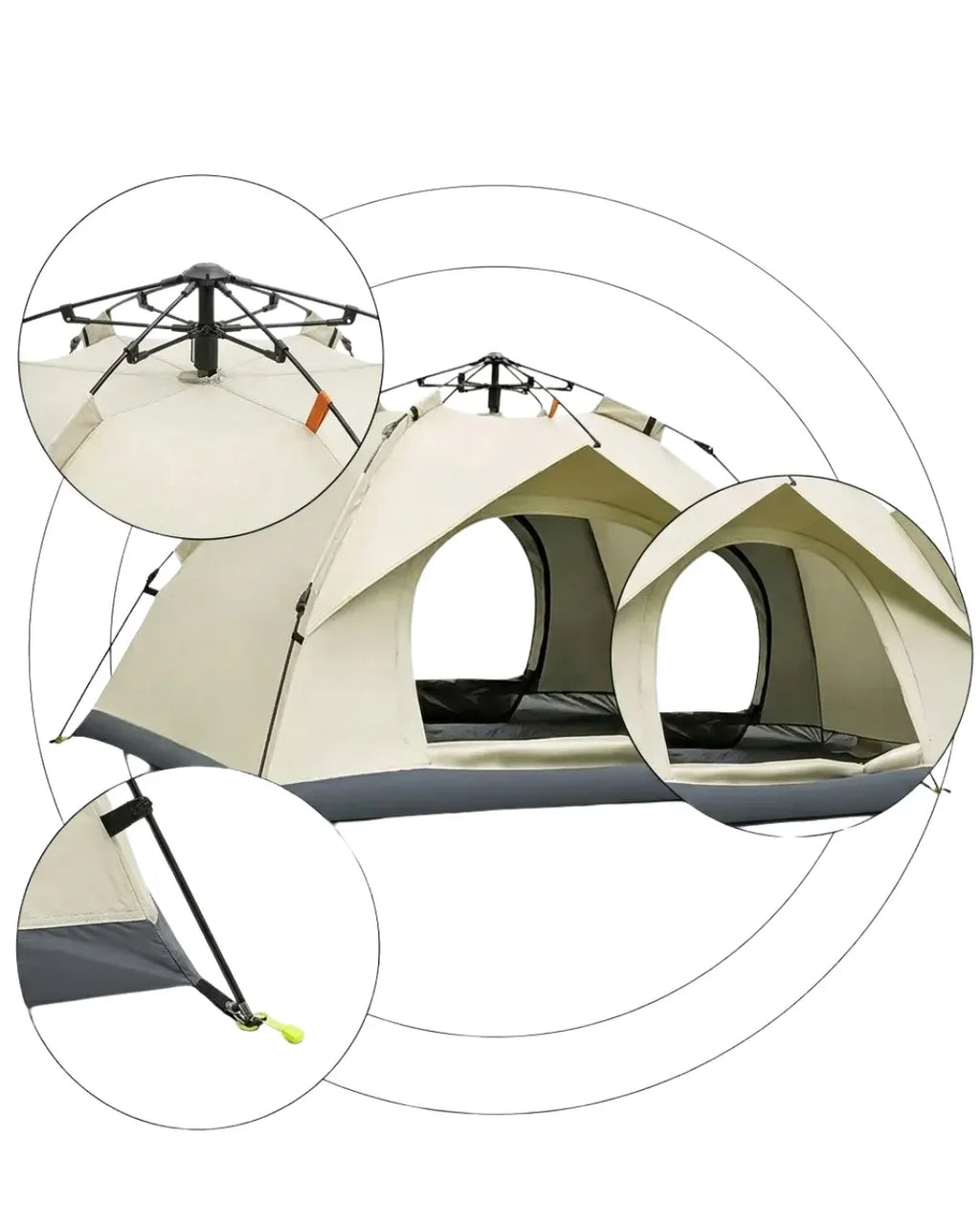 Çift Katmanlı Kamp Çadırı Otomatik Kurulum Suya Dayanıklı Outdoor Çadır