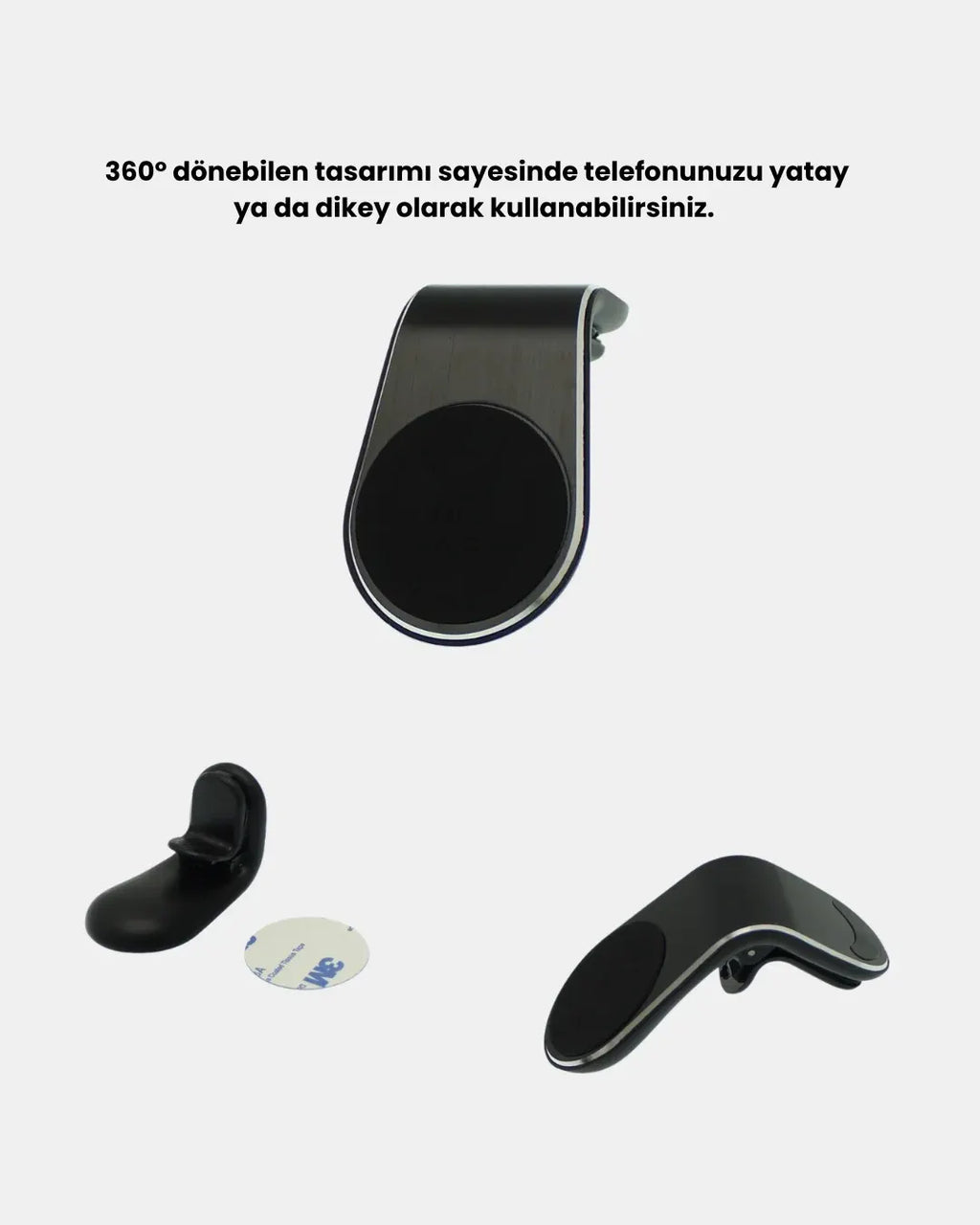 360° Dönebilen Manyetik Araç Telefon Tutucu Sarsıntısız ve Şık Tasarımlı