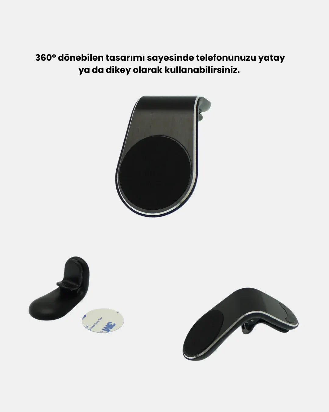 360° Dönebilen Manyetik Araç Telefon Tutucu Sarsıntısız ve Şık Tasarımlı