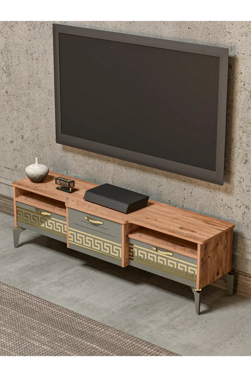 Tv Sehpası Tv Ünitesi 160 Cm Atlantik Çam Gold Mistral 5070