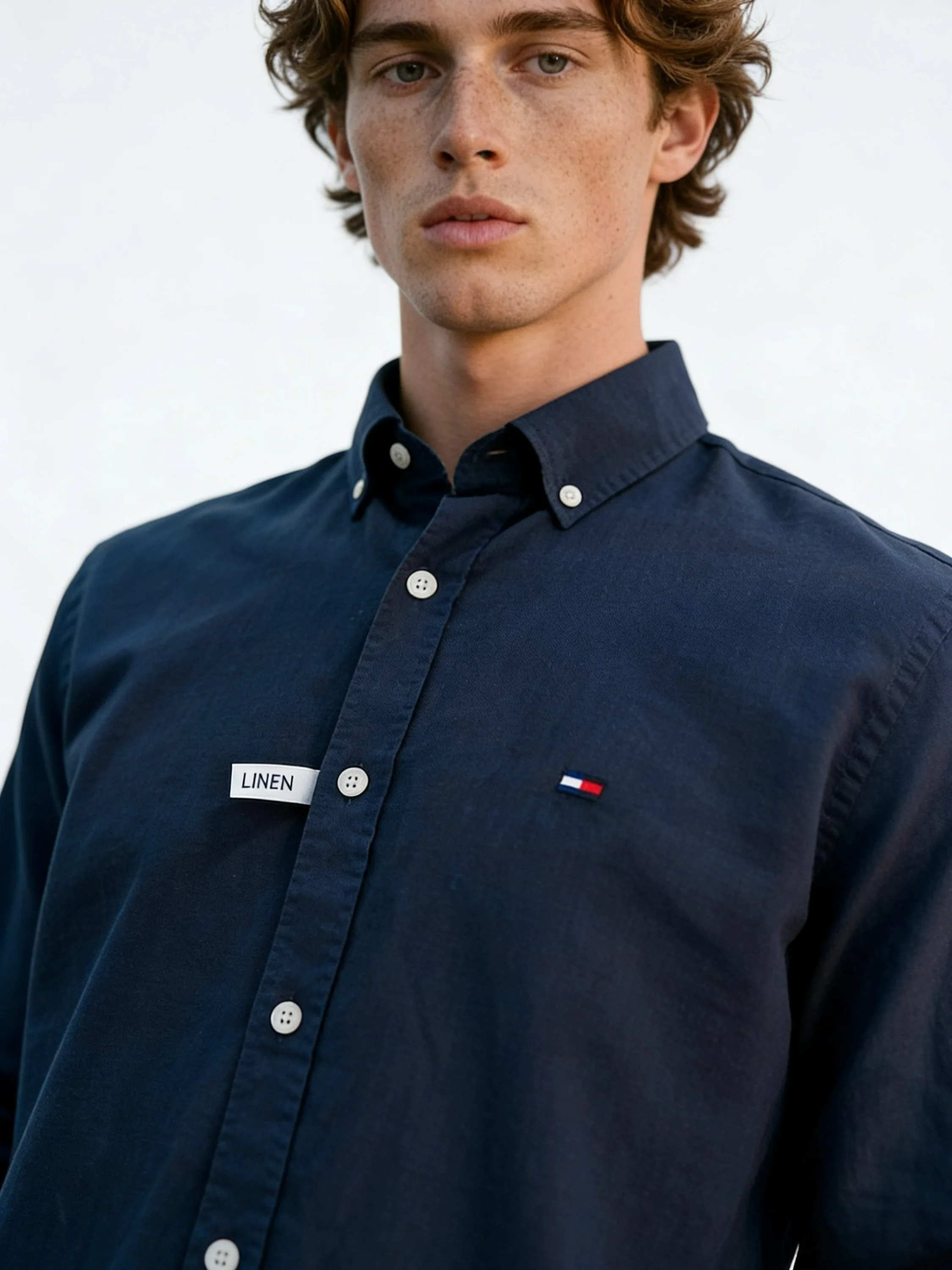 Erkek Premium %100 Linen (Keten) Regular Fit Yaka Düğmeli Gömlek