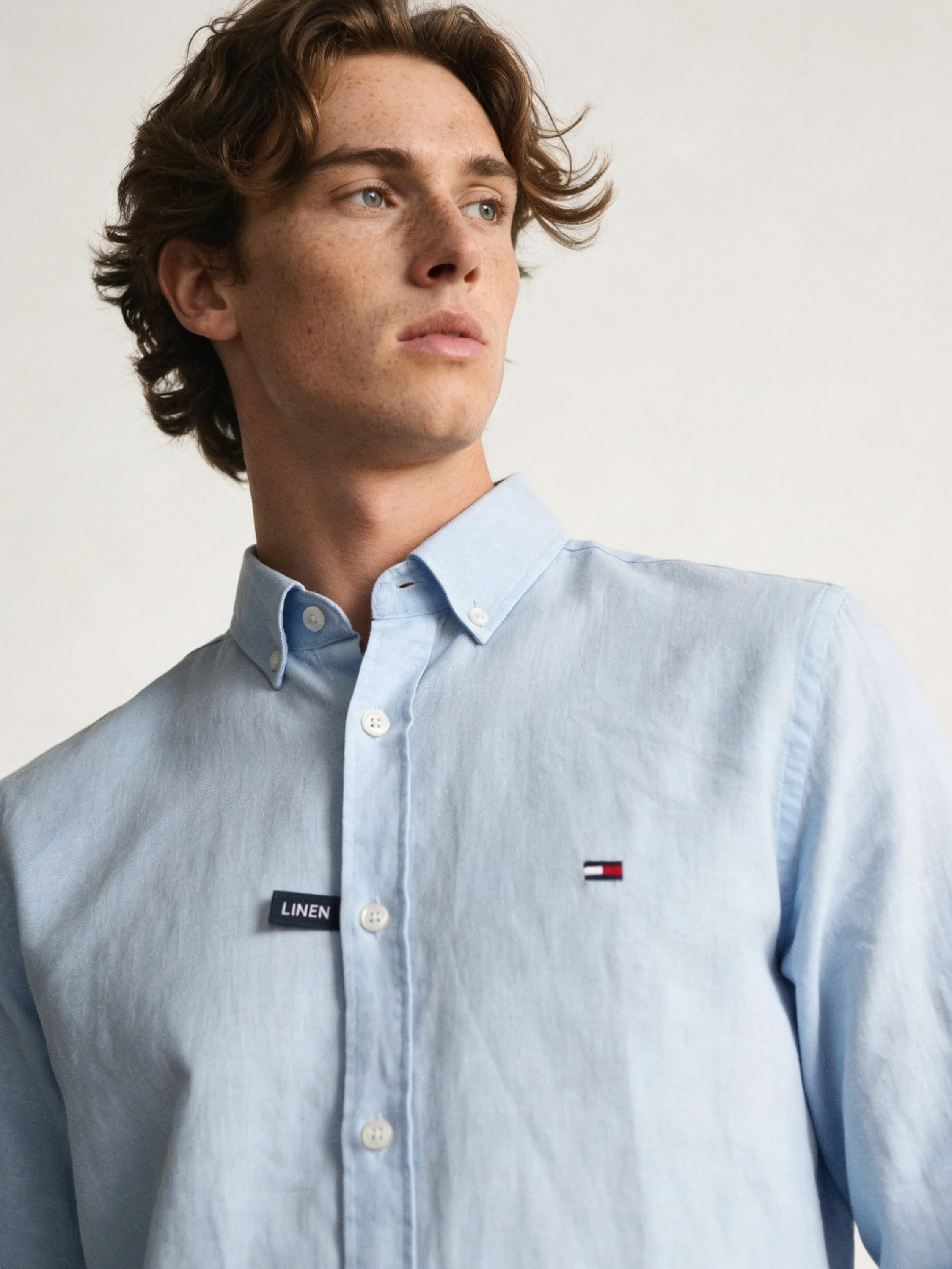 Erkek Premium %100 Linen (Keten) Regular Fit Yaka Düğmeli Gömlek